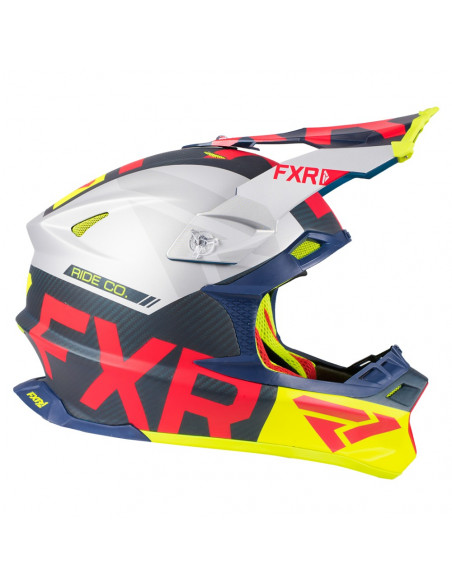 FXR Blade 2.0 Carbon Evo Helmet Navy/Röd/Hi Vis/Silver