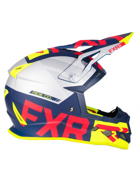 FXR Boost Evo Helmet Navy/Röd/Hi Vis/Silver