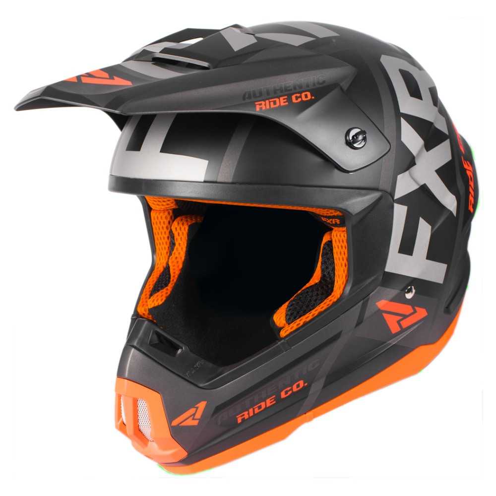 FXR Torque Evo Helmet Svart/Flo Orange/Charcoal