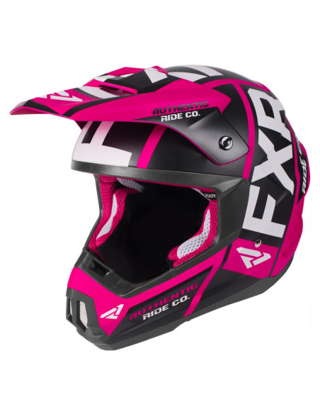 FXR Torque Evo Helmet Fuchsia/Svart/Vit