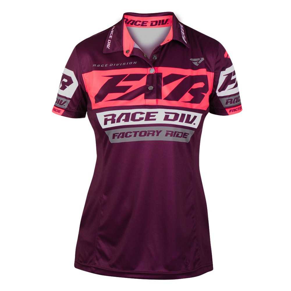 FXR Race Division Polo Tröja Plum/Coral