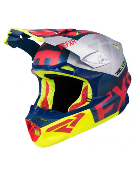 FXR Blade 2.0 Carbon Evo Helmet Navy/Röd/Hi Vis/Silver Unisex