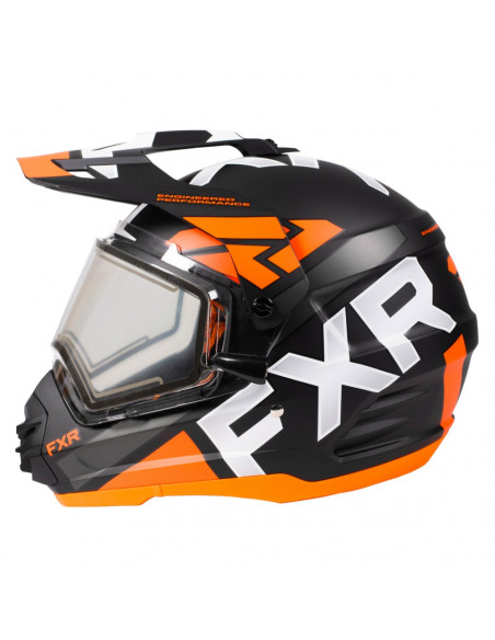 FXR Torque X Evo Skoterhjäm w/ Elec Shield Svart/Orange/Char