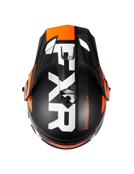 FXR Torque X Evo Skoterhjäm w/ Elec Shield Svart/Orange/Char