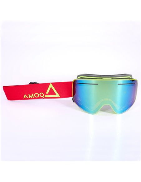 AMOQ Vision Skoterglasögon Red-HiVis - Gold