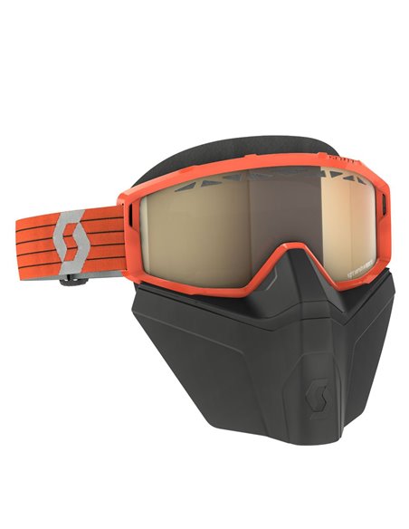 Scott Goggle Primal Safari Facemask LS orange/grey light sensitive bronze chrome