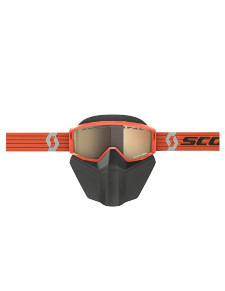 Scott Goggle Primal Safari Facemask LS orange/grey light sensitive bronze chrome