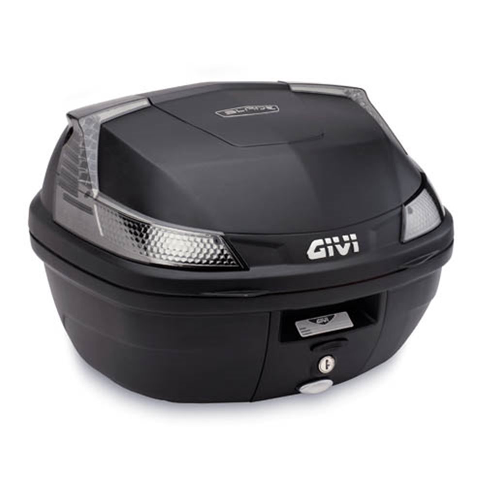 Givi 37 ltr. MONOLOCK® Blade topcase  black w white refl, universal fitting kit