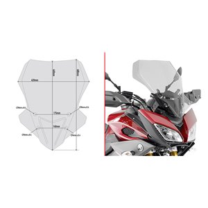 Givi Specific screen, transparent 48 x 42 cm (h x w) MT-09 Tracer (15)