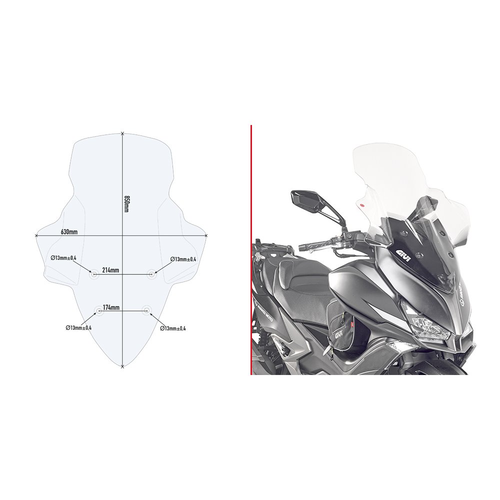 Givi Specific screen, transparent 85,5 x 66 cm (h x w) Xciting 400i (13-15)