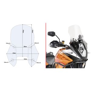 Givi Specific screen transparent 37 x 41 cm 1190 Adventure