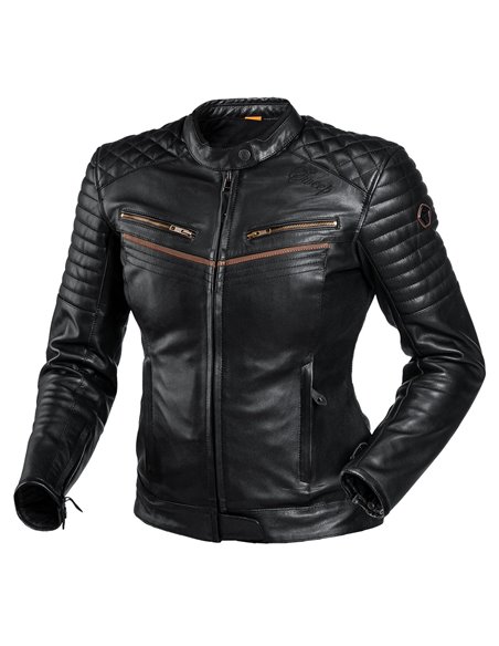 Sweep Scrambler dam skinnjacka, svart/brun, 38