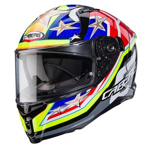 CABERG Mc Hjälm AVALON X Track Svart/Gul/Neonröd/Blå